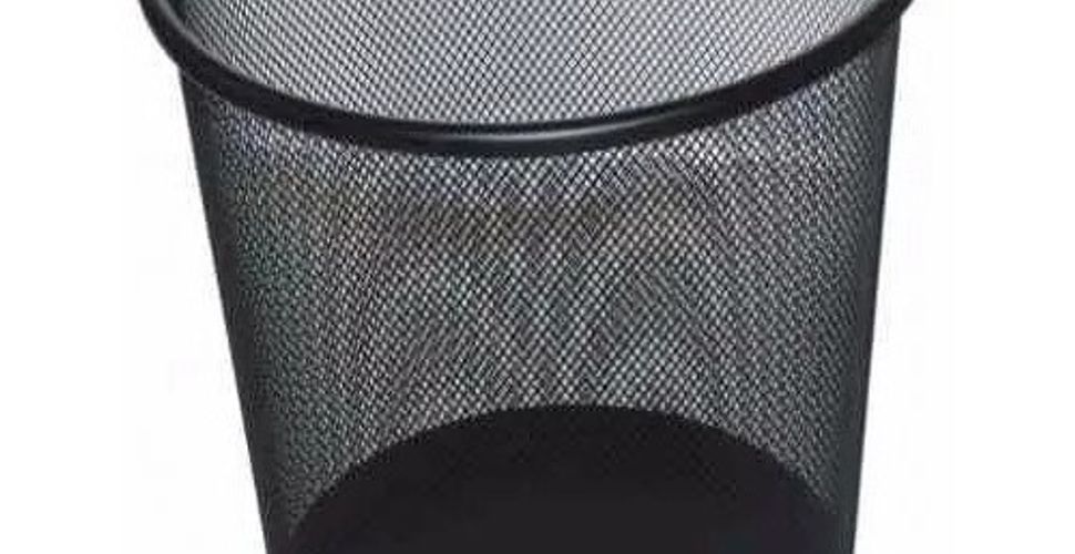 Lixeira Cesto De Lixo Telada Escritório Metal Aramado Cor Preto Ecomforlife