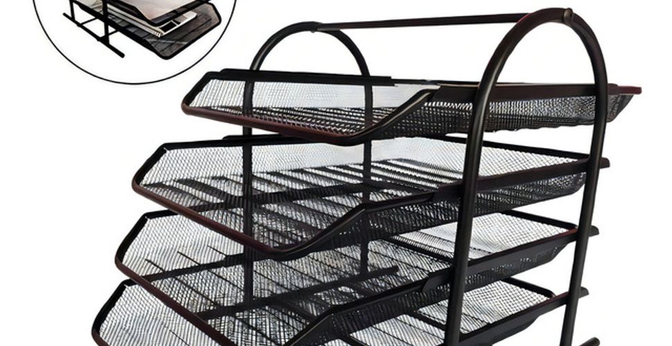 Organizador Mesa Escritório Bandeja Documentos Papel 4 Andar