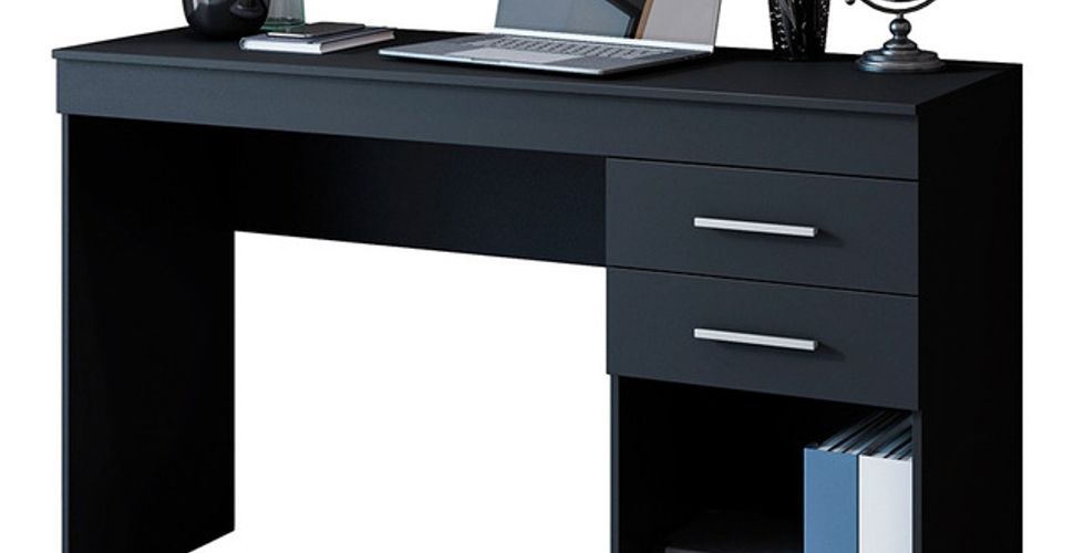 Escrivaninha Mobihome Mesa Office Mdp De 121cm X 76cm X 43cm Preto