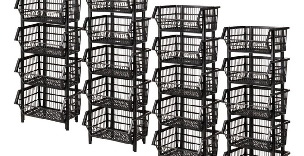 Kit 20 Cesto Expositor Organizador Médio 44cm Nº02 Preto
