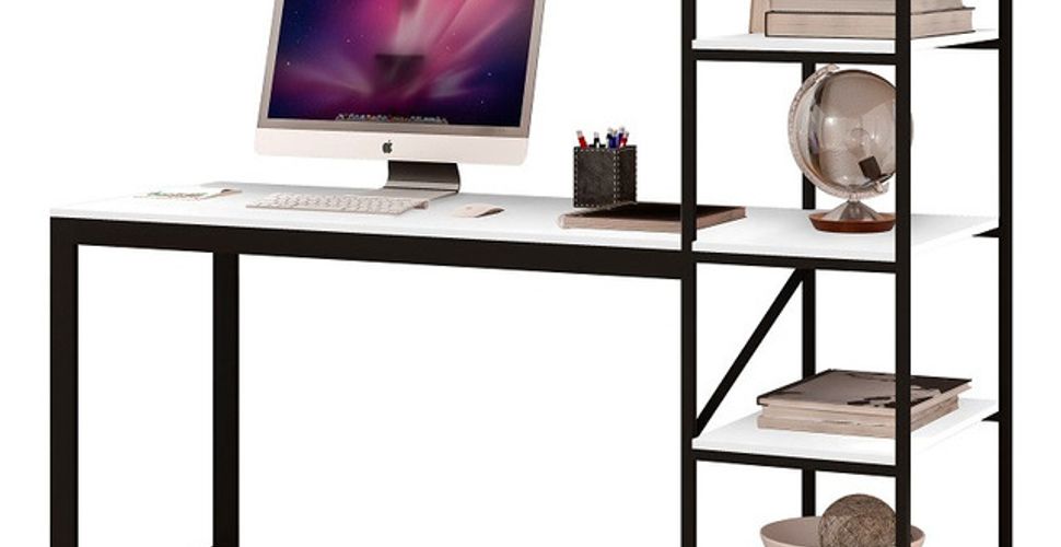 Mesa Computador Escrivaninha Notebook Home Office Inovare Cor Branco