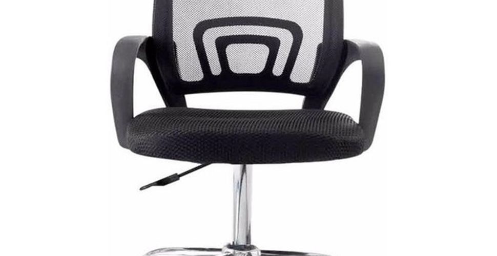 Cadeira De Escritório Pctop Office Fit 1001 9050 Ergonômica Preta Com Estofado De Mesh Y Tecido